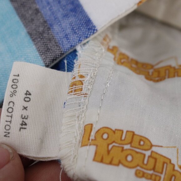 Loudmouth Pants Mens 40 L32 Bad Golf Cotton Flat Front Chino Retro Plaid Pockets - Picture 12 of 14